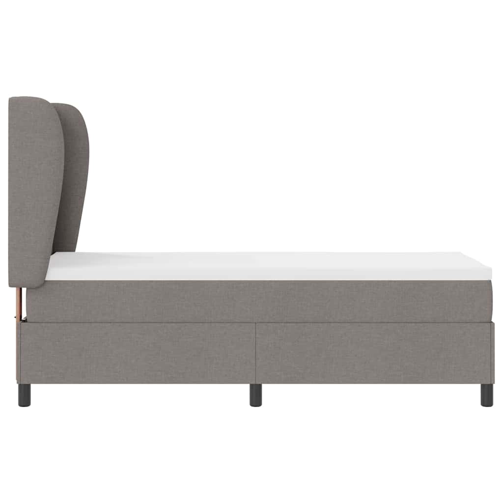 Box spring seng med madras Gråbrun 80 x 200 cm Stof