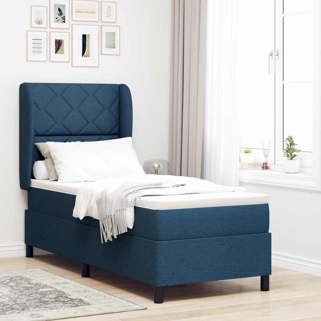 Box spring seng med hovedgrde Bl 80 x 200 cm Stof