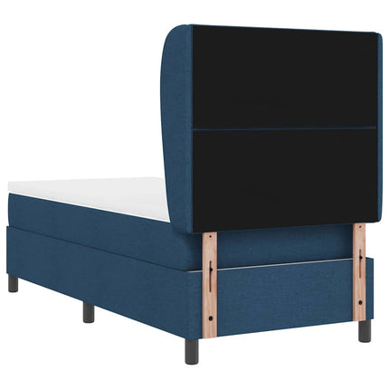 Box spring seng med hovedgærde Blå 90 x 190 cm Stof