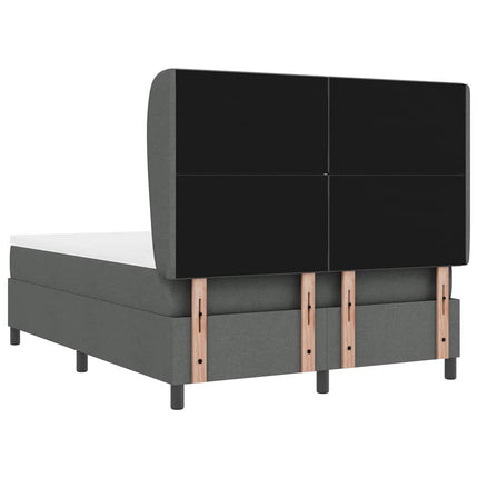 Box spring seng med hovedgærde Mørkegrå 140 x 190 cm Stof