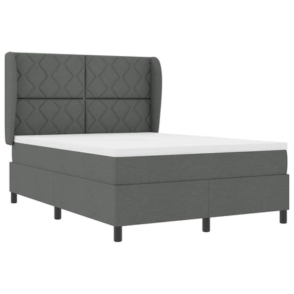 Box spring seng med hovedgærde Mørkegrå 160 x 200 cm Stof