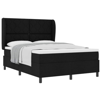 Box spring seng med hovedgærde Sort 160 x 200 cm Stof
