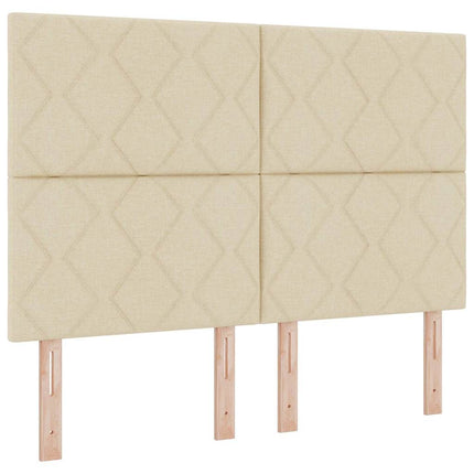 Box spring seng med hovedgærde Creme 160 x 200 cm Stof