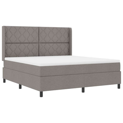 Box spring seng med hovedgærde Gråbrun 180 x 200 cm Stof