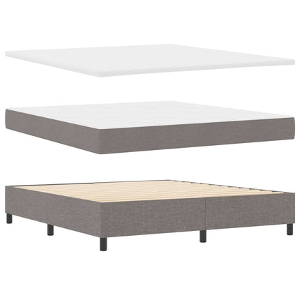 Box spring seng med hovedgærde Gråbrun 180 x 200 cm Stof