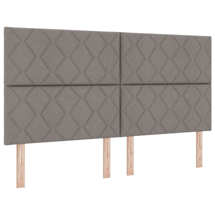 Box spring seng med hovedgærde Gråbrun 180 x 200 cm Stof