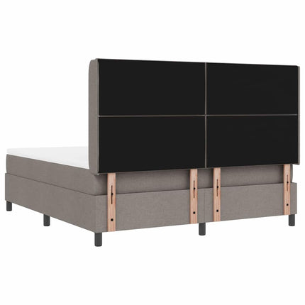 Box spring seng med hovedgærde Gråbrun 180 x 200 cm Stof