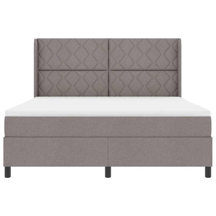 Box spring seng med hovedgærde Gråbrun 180 x 200 cm Stof