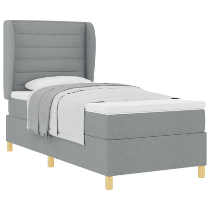 Box spring seng med madras Lysegrå 200 x 80 cm Stof