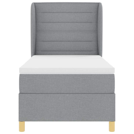 Box spring seng med madras Lysegrå 200 x 80 cm Stof