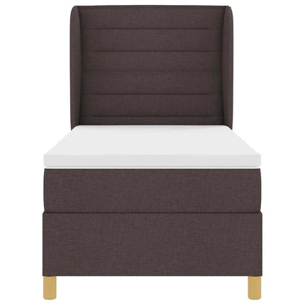 Box spring seng med madras Mørk Brun 200 x 80 cm Stof