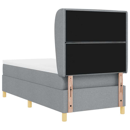 Box spring seng med madras Lysegrå 190 x 90 cm Stof