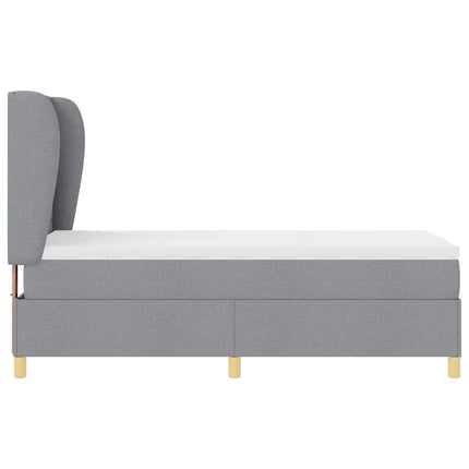 Box spring seng med madras Lysegrå 190 x 90 cm Stof