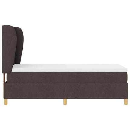 Box spring seng med madras Mørk Brun 200 x 100 cm Stof