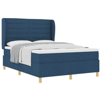 Box spring seng med madras med hovedgærde Blå 190 x 140 cm Stof