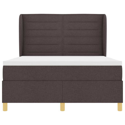 Box spring seng med madras Mørk Brun 200 x 140 cm Stof