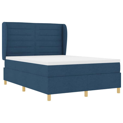 Box spring seng med madras med hovedgærde Blå 200 x 140 cm Stof