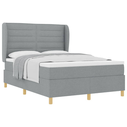 Box spring seng med madras Lysegrå 200 x 160 cm Stof