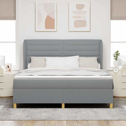 Box spring seng med madras Lysegrå 200 x 180 cm Stof