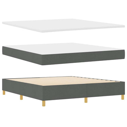 Box spring seng med madras Mørkegrå 200 x 180 cm Stof