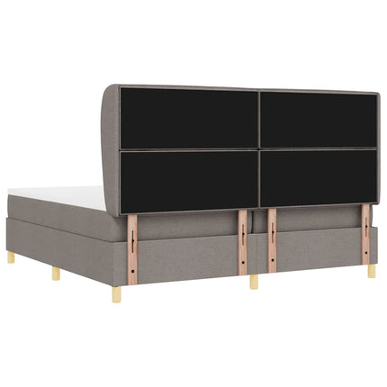 Box spring seng med hovedgærde Gråbrun 200 x 200 cm Stof