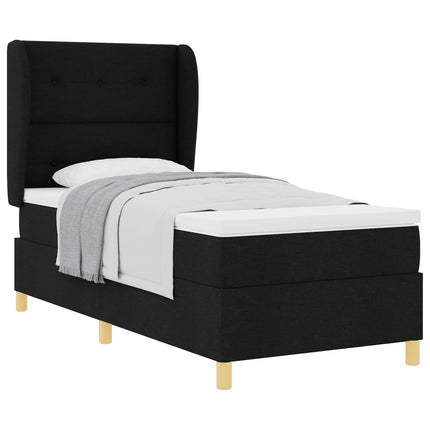 Box spring seng med hovedgærde Sort 200 x 80 cm Stof