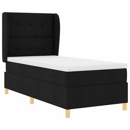 Box spring seng med hovedgærde Sort 200 x 80 cm Stof