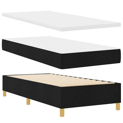 Box spring seng med hovedgærde Sort 200 x 80 cm Stof