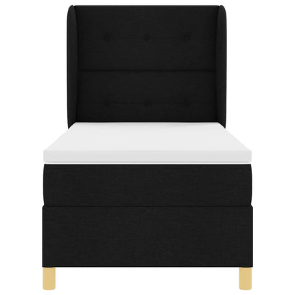 Box spring seng med hovedgærde Sort 200 x 80 cm Stof