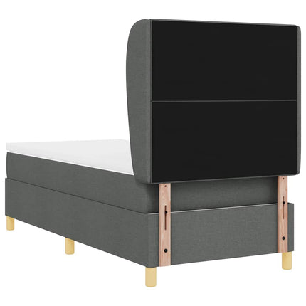 Box spring seng med hovedgærde Mørkegrå 190 x 90 cm Stof