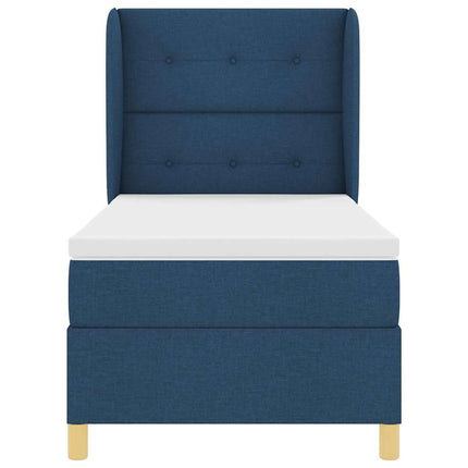Box spring seng med hovedgærde Blå 190 x 90 cm Stof