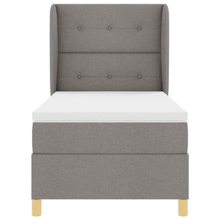 Box spring seng med hovedgærde Gråbrun 200 x 100 cm Stof
