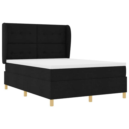 Box spring seng med hovedgærde Sort 200 x 160 cm Stof