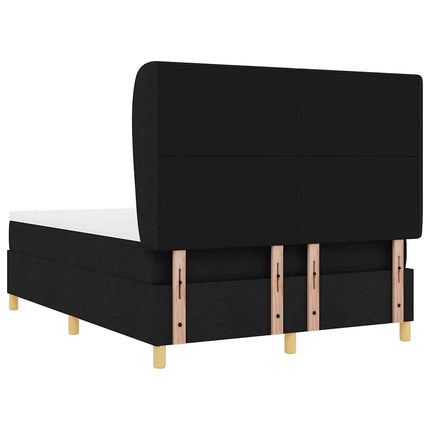 Box spring seng med hovedgærde Sort 200 x 160 cm Stof