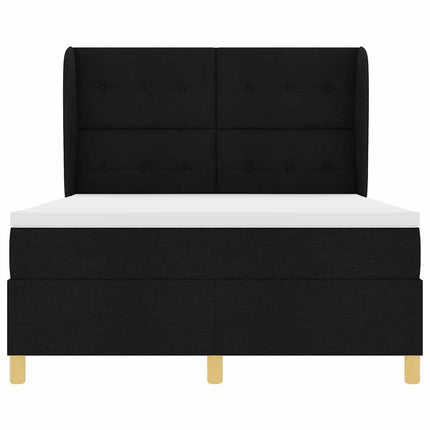Box spring seng med hovedgærde Sort 200 x 160 cm Stof