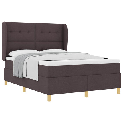 Box spring seng med hovedgærde Mørk Brun 200 x 160 cm Stof