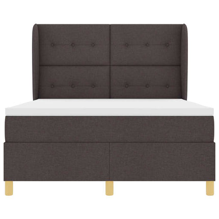 Box spring seng med hovedgærde Mørk Brun 200 x 160 cm Stof
