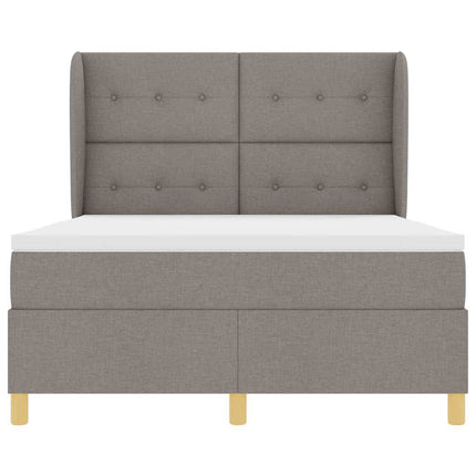 Box spring seng med hovedgærde Gråbrun 200 x 160 cm Stof