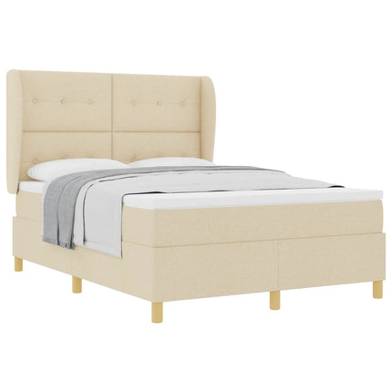 Box spring seng med hovedgærde Creme 200 x 160 cm Stof