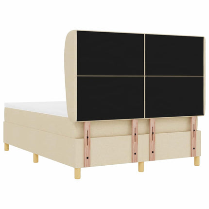 Box spring seng med hovedgærde Creme 200 x 160 cm Stof