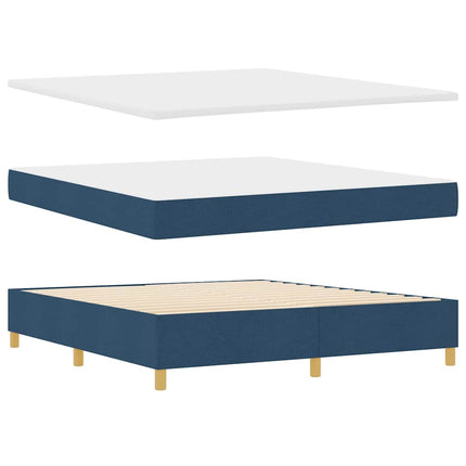Box spring seng med hovedgærde Blå 200 x 180 cm Stof