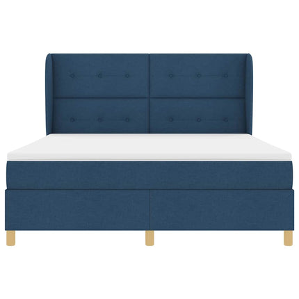 Box spring seng med hovedgærde Blå 200 x 180 cm Stof