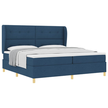 Box spring seng med hovedgærde Blå 200 x 200 cm Stof