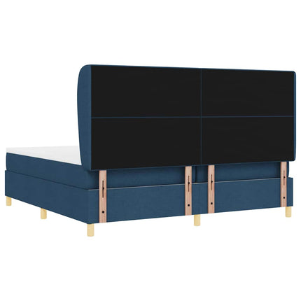 Box spring seng med hovedgærde Blå 200 x 200 cm Stof