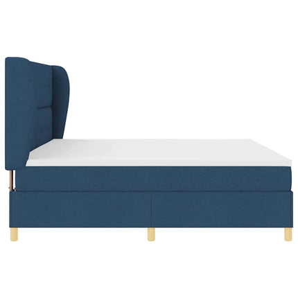 Box spring seng med hovedgærde Blå 200 x 200 cm Stof