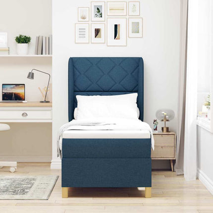 Box spring seng med hovedgærde Blå 200 x 80 cm Stof