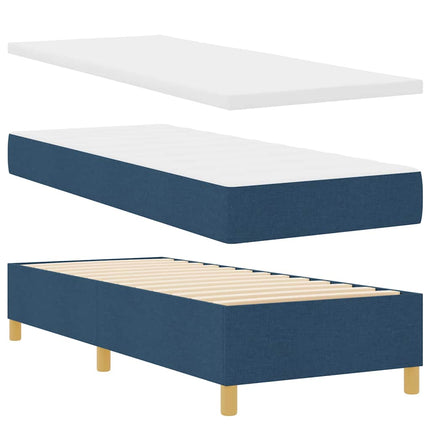 Box spring seng med hovedgærde Blå 200 x 80 cm Stof