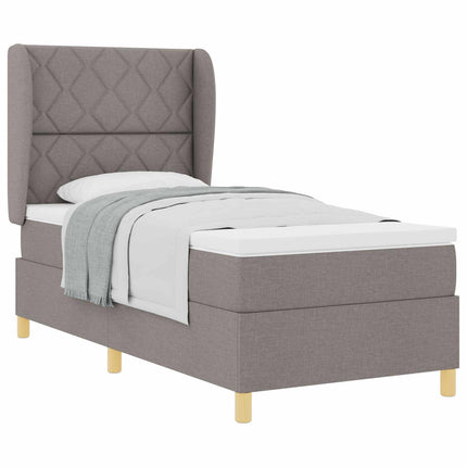 Box spring seng med hovedgærde Gråbrun 190 x 90 cm Stof