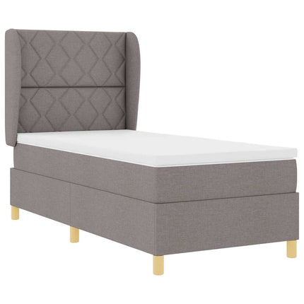 Box spring seng med hovedgærde Gråbrun 190 x 90 cm Stof
