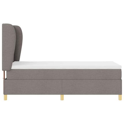 Box spring seng med hovedgærde Gråbrun 190 x 90 cm Stof